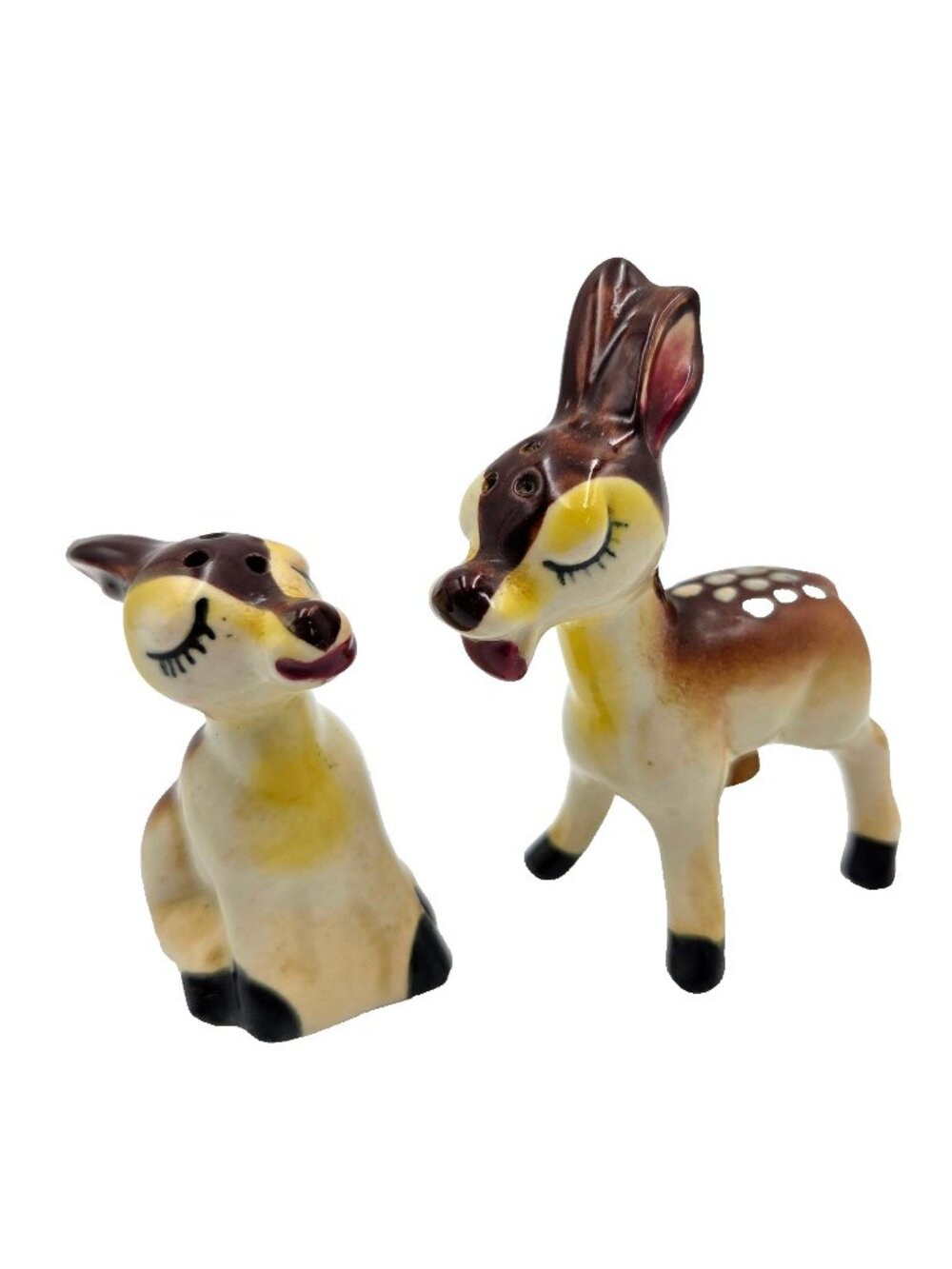 Vintage Japan Standing Deer Fawn Bambi Salt And Pepper Shakers Shaker Read